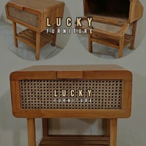 Rattan Bed Oval with Oval Bedside - Image 2